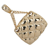 K18YG イエローゴールド ダイヤ バッグ ハート モチーフ ペンダントトップ レディース 【中古】